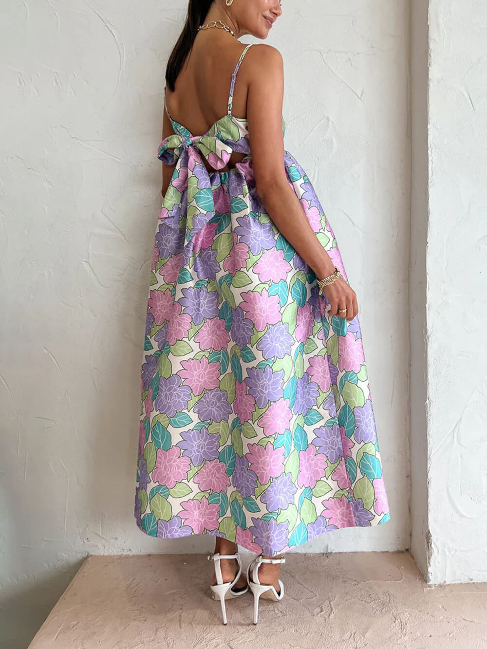 Beautiful Temperament Printed Charming Strapless Backless Swing Dress InsStreet