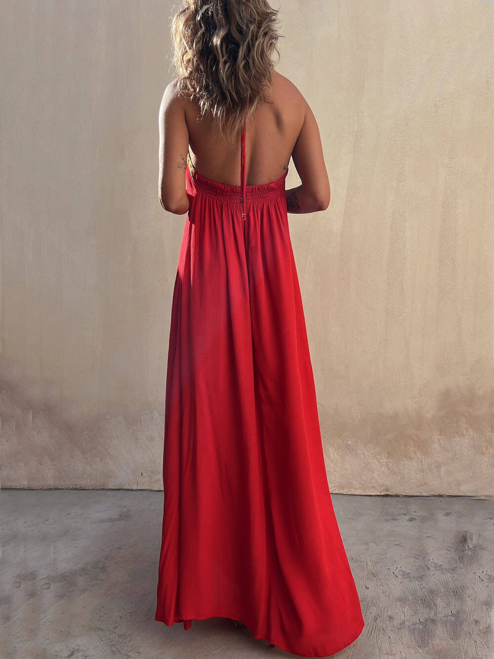 Halter Neck Casual Charming Resort Maxi Dress InsStreet