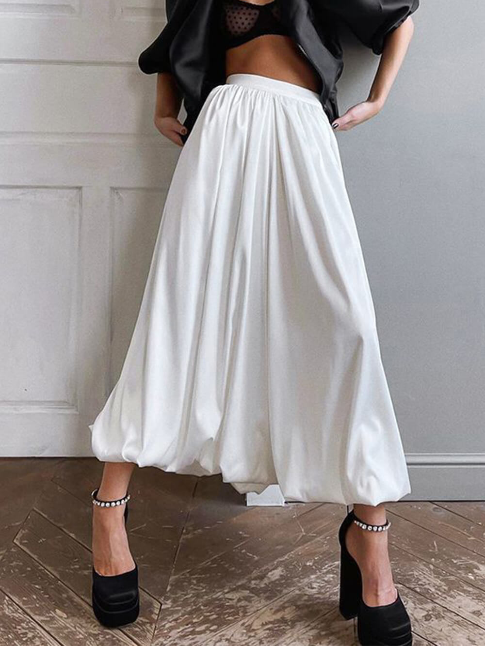 French High Waist Charming A-Line Skirt Skirt InsStreet