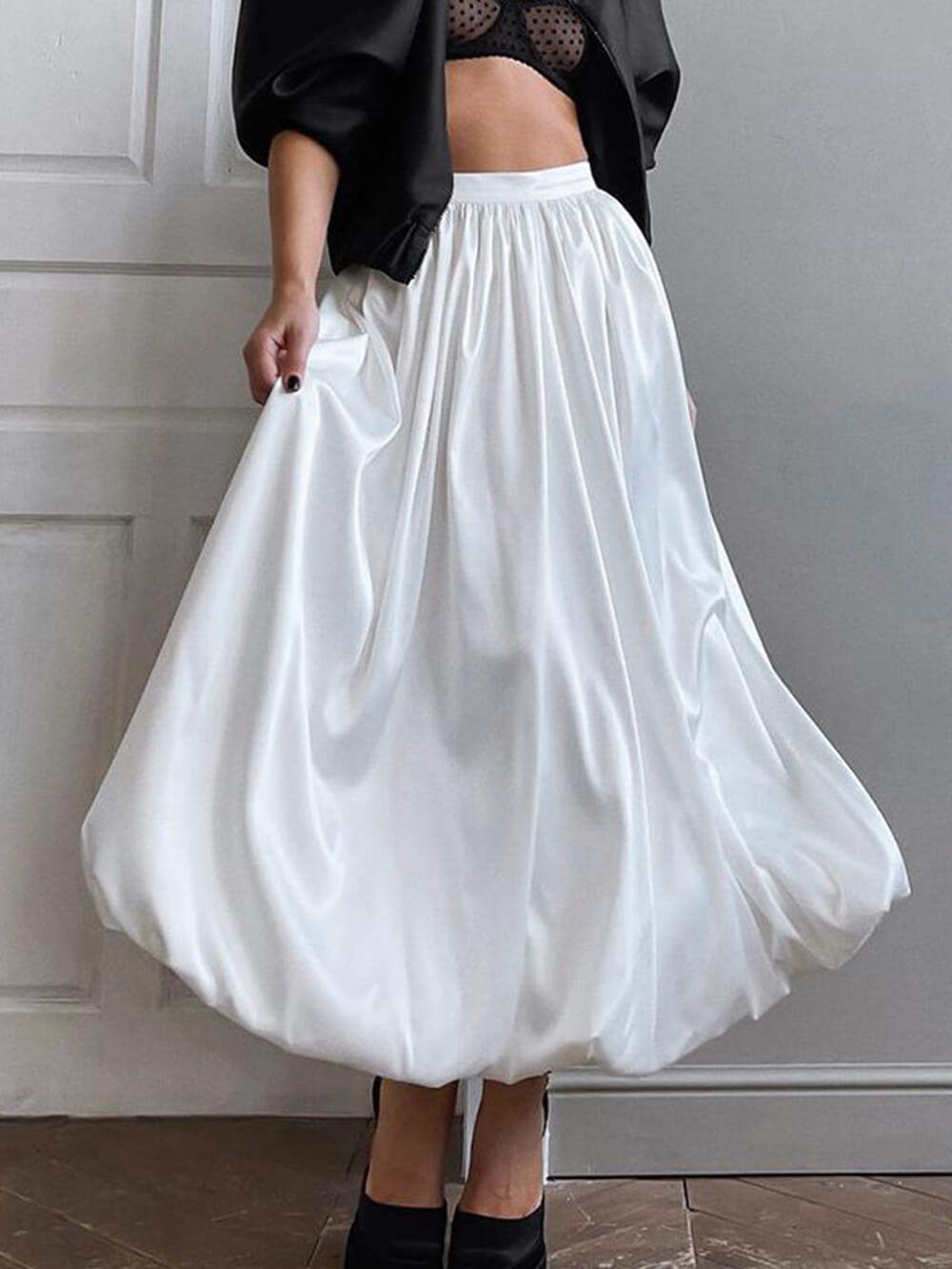 French High Waist Charming A-Line Skirt Skirt InsStreet