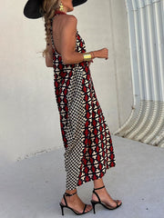 Ethnic Unique Print Lantern Graceful Cut Tank Maxi Dress InsStreet