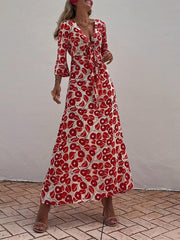 Vacation Floral Print Smocked Graceful Off Shoulder Pocketed Maxi Dress InsStreet