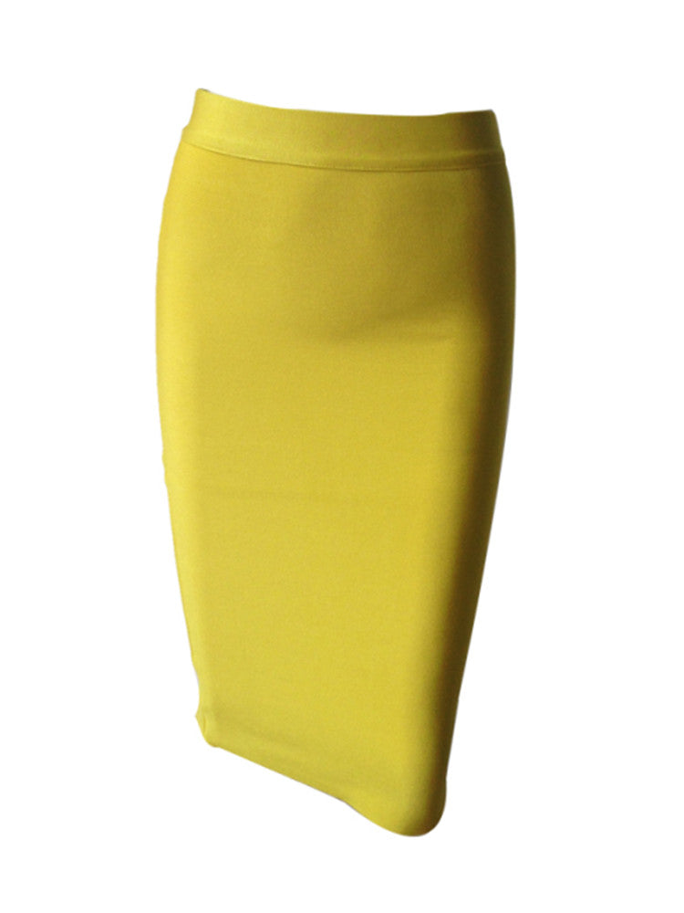 Solid Color Sexy Bodycon Party Bandage Skirt InsStreet