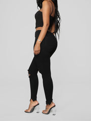 All The Booty Ripped Skinny Jeans - Black Ins Street