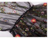 Immeasurable Joy Embroidered Mesh Maxi Dress - Black Ins Street