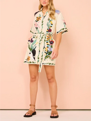 Modern Sophisticated Feel Satin Graceful Unique Print Mini Dress InsStreet