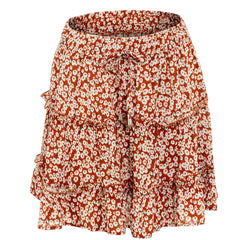 Mabry Floral Ruffle Mini Skort - Tan Ins Street