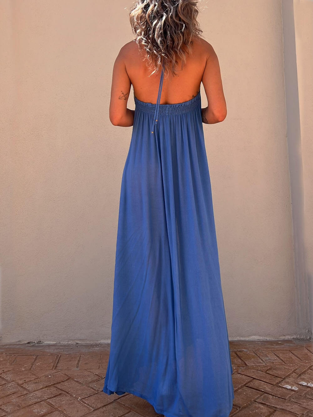 Halter Neck Casual Charming Resort Maxi Dress InsStreet