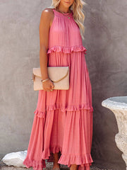 Irregular Cake Stylish Sleeveless Maxi Dress InsStreet