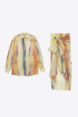 Arm Long Tie-Dye Blouse Skirt and Set InsStreet