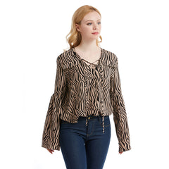 Mcgee Tiger Print Padded Shoulder Blouse Ins Street