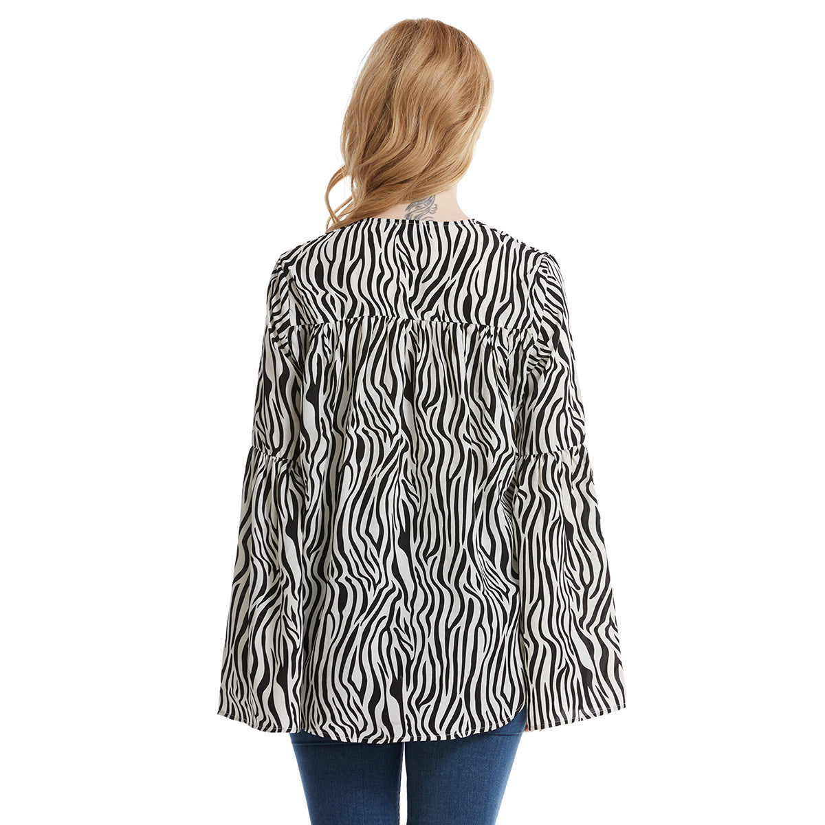 Mcgee Tiger Print Padded Shoulder Blouse Ins Street