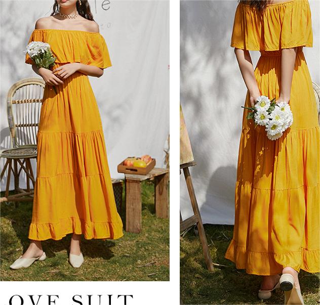 Ruffled Romance Off Charming The Shoulder Maxi Dress InsStreet