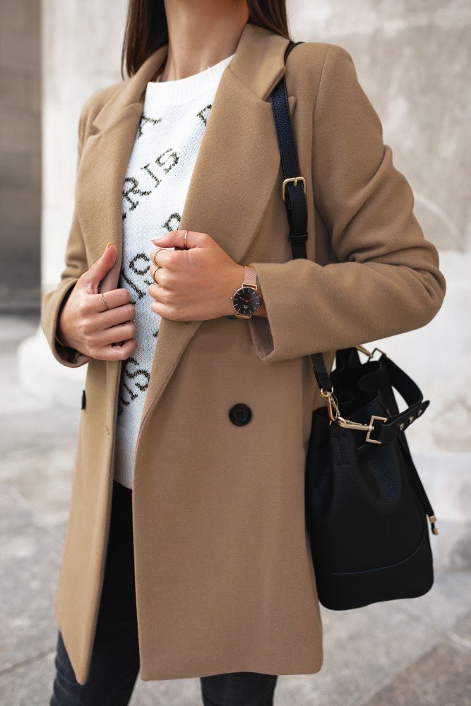 Elyanna Pocketed Coat - Camel Ins Street