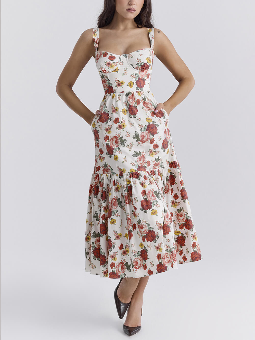 Sweet Spicy Style Charming Floral Backless Midi Dresses InsStreet