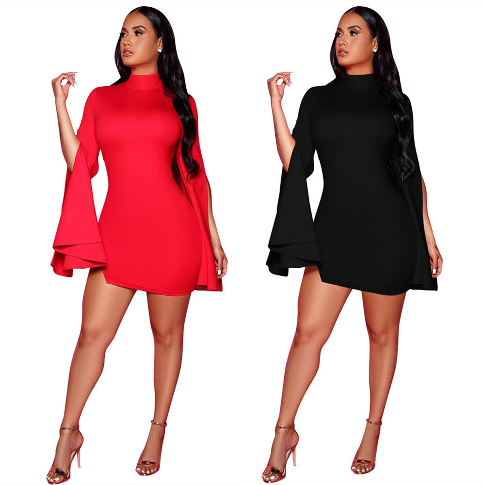 Must Be Love Bell Sleeve Knit Bodycon Dress Ins Street