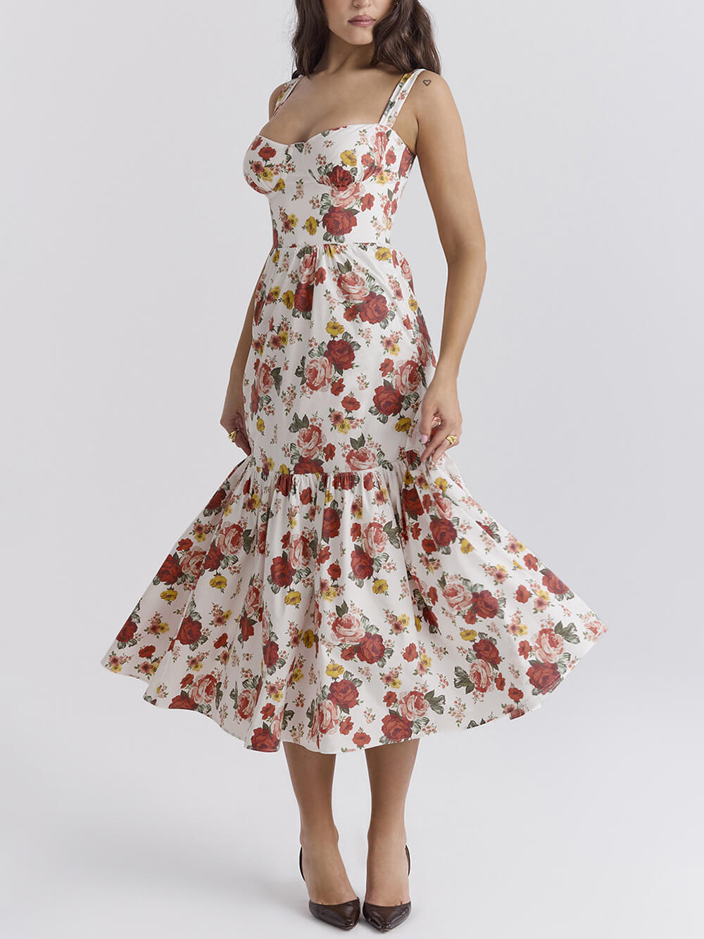 Sweet Spicy Style Charming Floral Backless Midi Dresses InsStreet