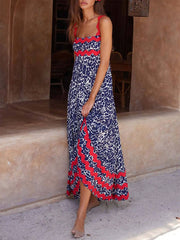 Suspender Print Stylish Maxi Dress InsStreet