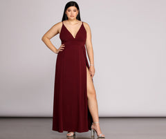 Plus Galilea Formal Charming High Slit Dress InsStreet