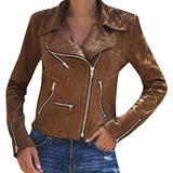 Slick Chick Coated Faux Leather Moto Jacket - Taupe Ins Street