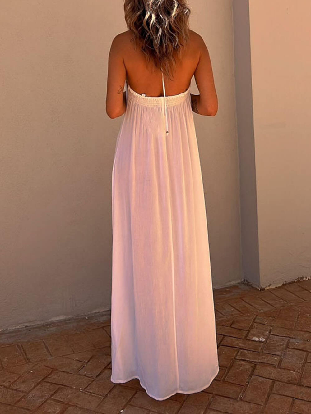 Halter Neck Casual Charming Resort Maxi Dress InsStreet