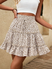 Floral Knot Front Frill Trim Skirt InsStreet