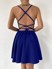 Lace Up Backless Cami Dress InsStreet