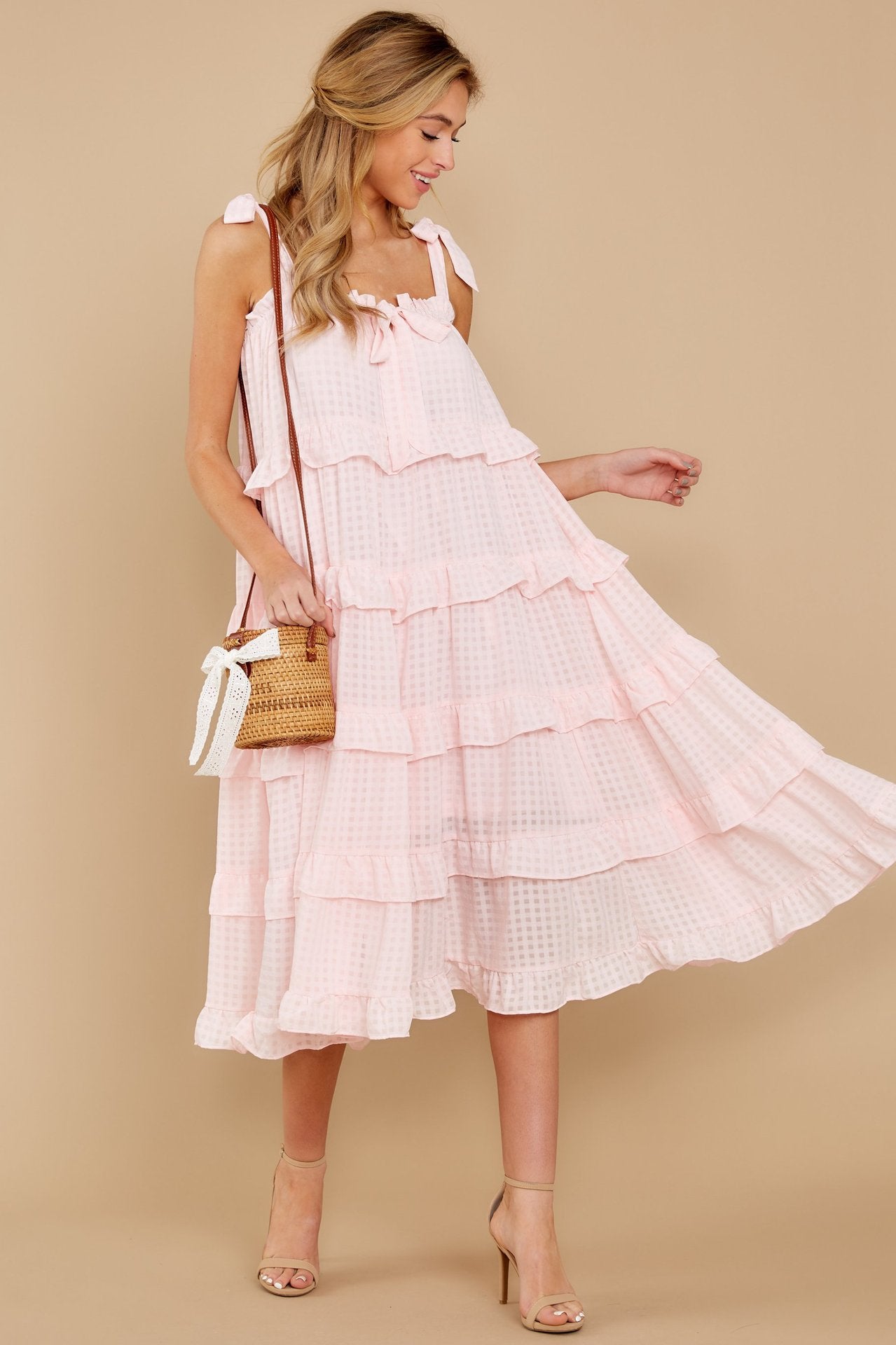 Autumn Tones Ruffle Tiered Midi Dress InsStreet