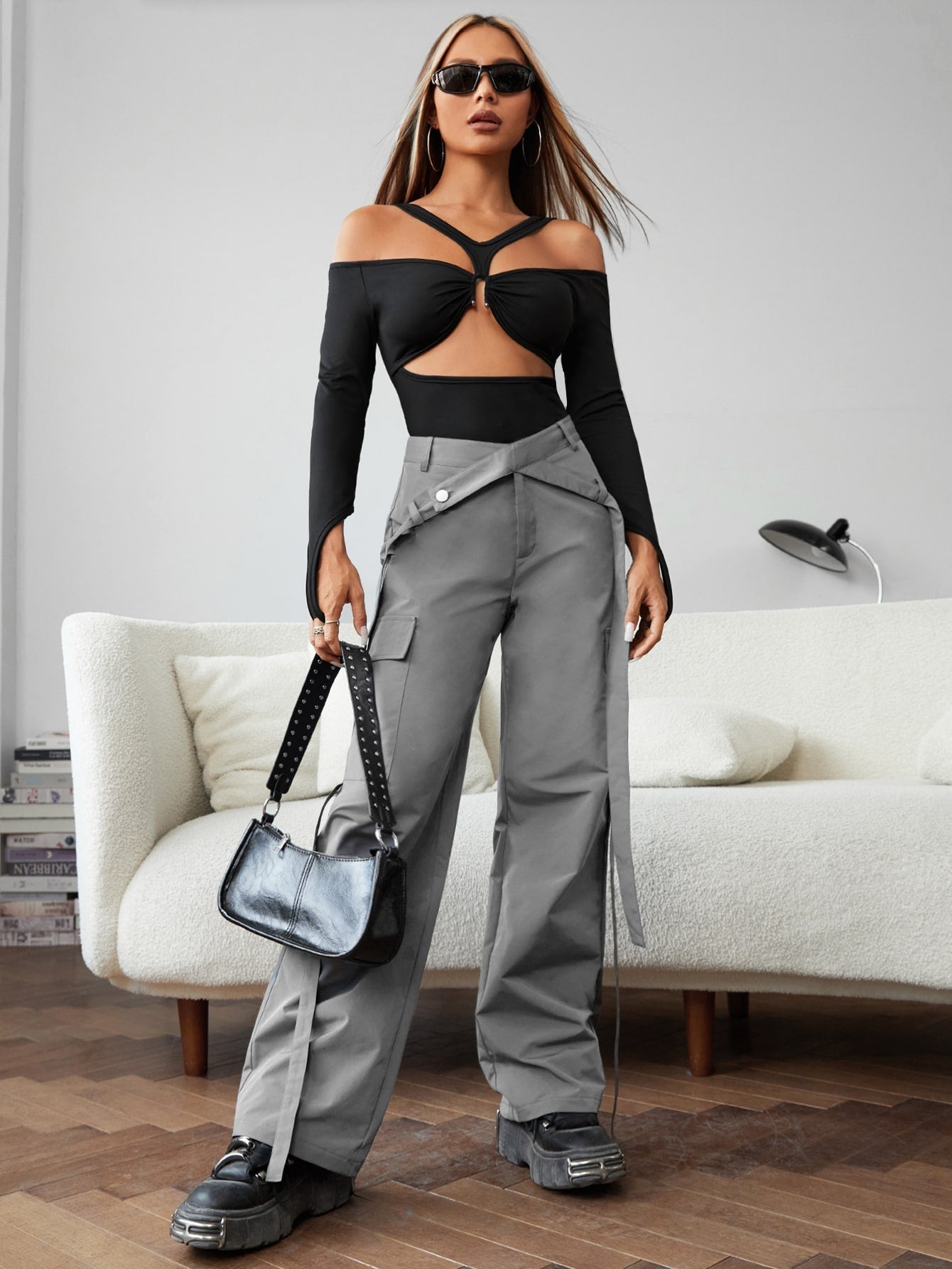 Solid Flap Pocket Cargo Pants InsStreet