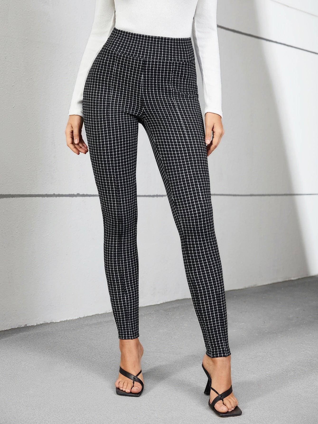Plaid Print Skinny Pants InsStreet