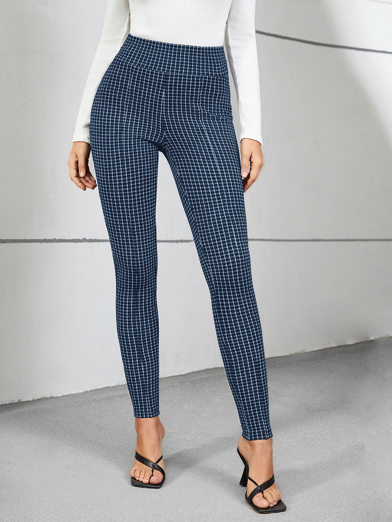 Plaid Print Skinny Pants InsStreet