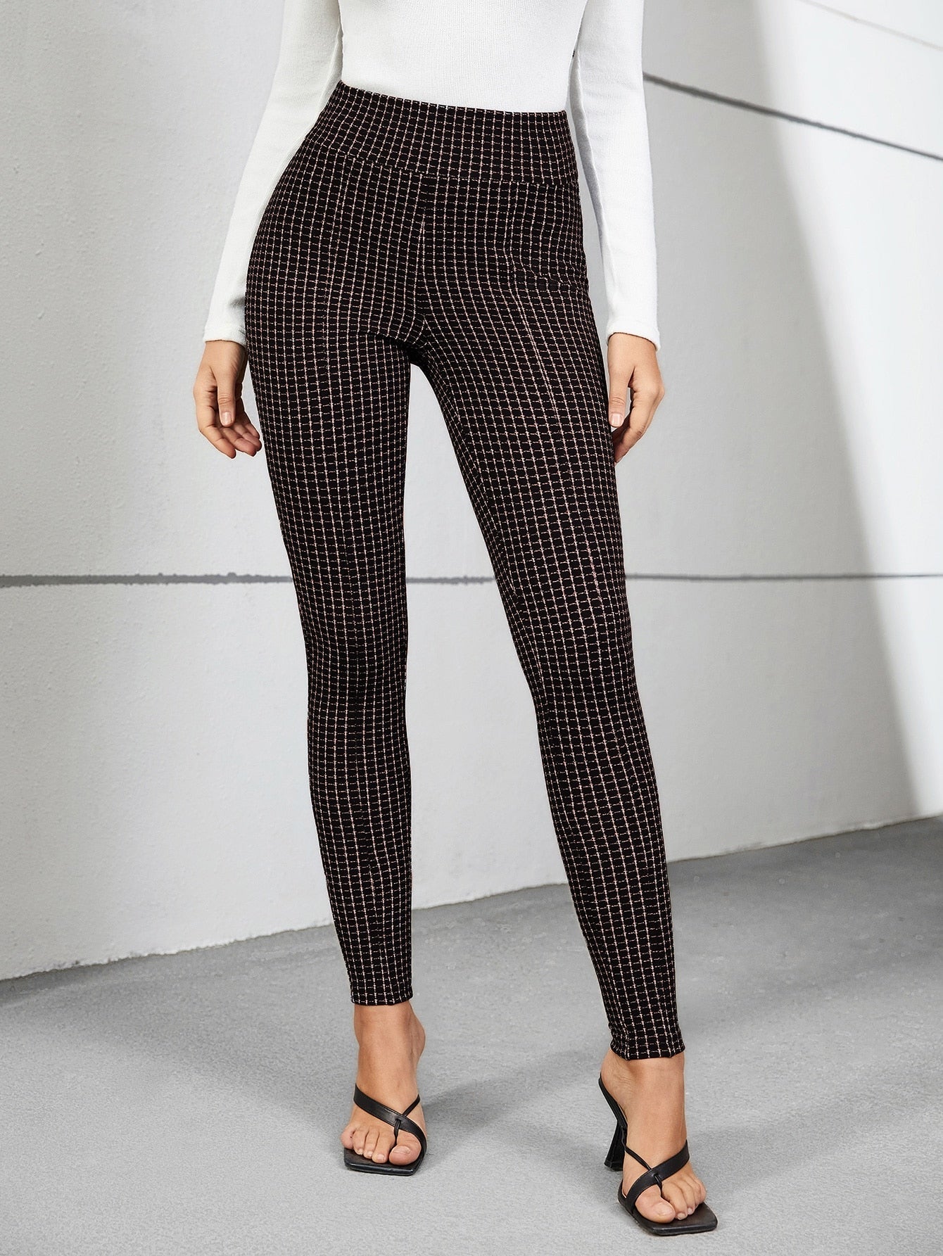 Plaid Print Skinny Pants InsStreet