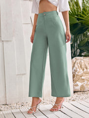 ely Solid Wide Leg Pants InsStreet