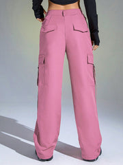 Solid Flap Pocket Cargo Pants InsStreet