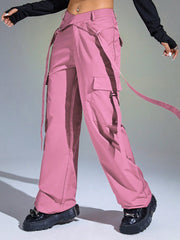 Solid Flap Pocket Cargo Pants InsStreet