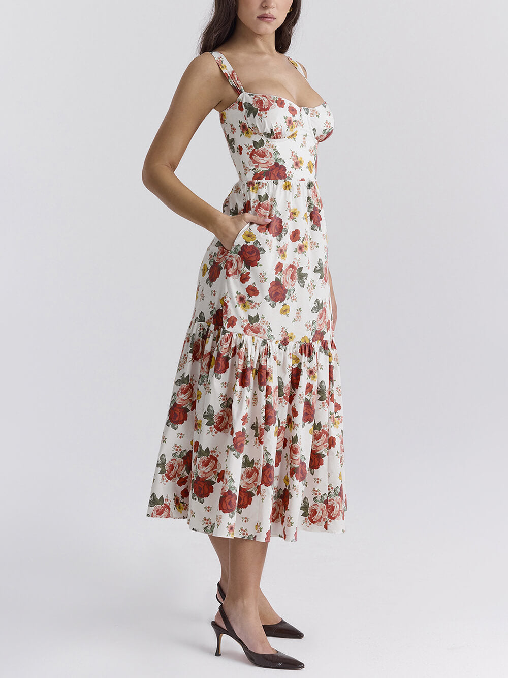 Sweet Spicy Style Charming Floral Backless Midi Dresses InsStreet