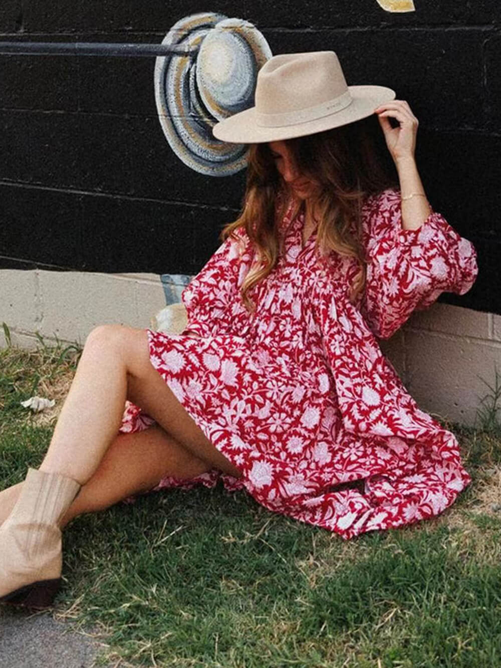 Vacation Retro Style Charming Loose Printed Dress InsStreet