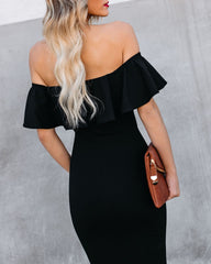 A Stylish Affair Charming Ruffled Midi Dress InsStreet