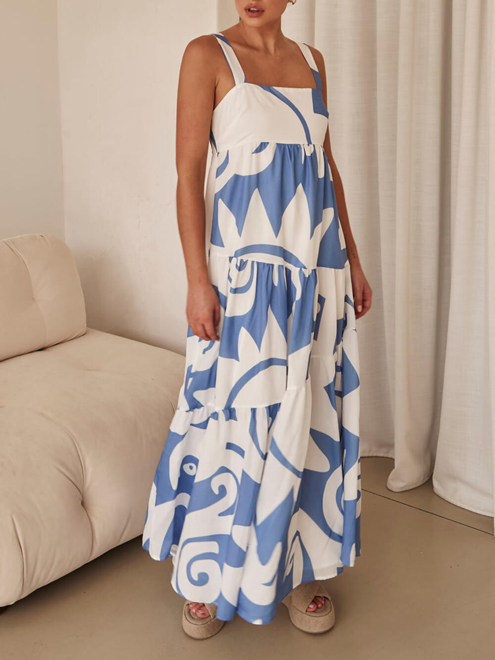 Bohemian Geometric Stylish Print Maxi Dress InsStreet