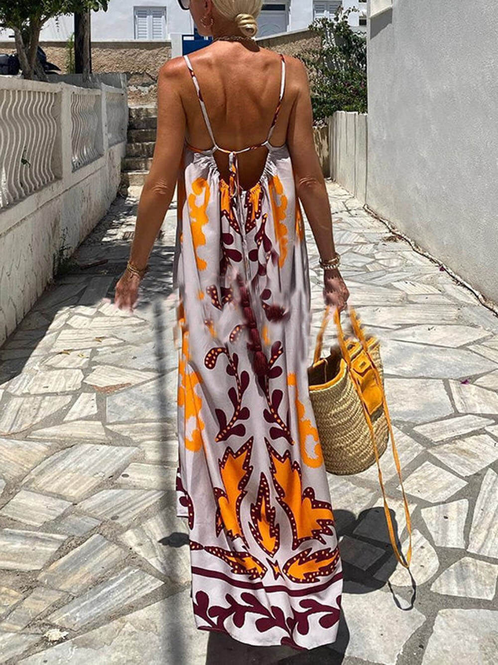 Ethnic Printed Loose Charming Cami Maxi Dress InsStreet