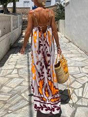 Ethnic Printed Loose Charming Cami Maxi Dress InsStreet