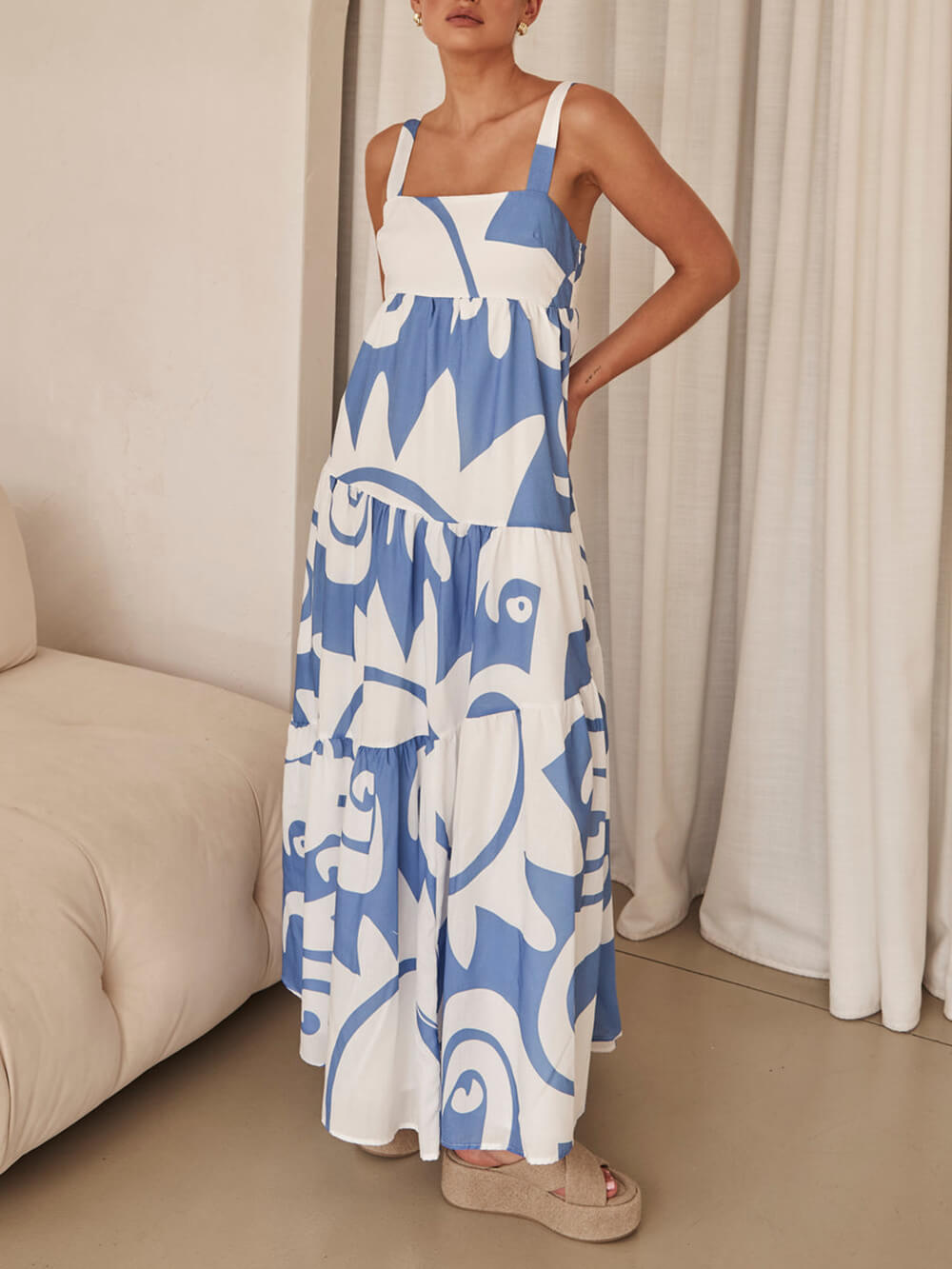 Bohemian Geometric Stylish Print Maxi Dress InsStreet