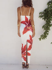 Unforgettable Abstract Floral Charming Print Maxi Dress InsStreet