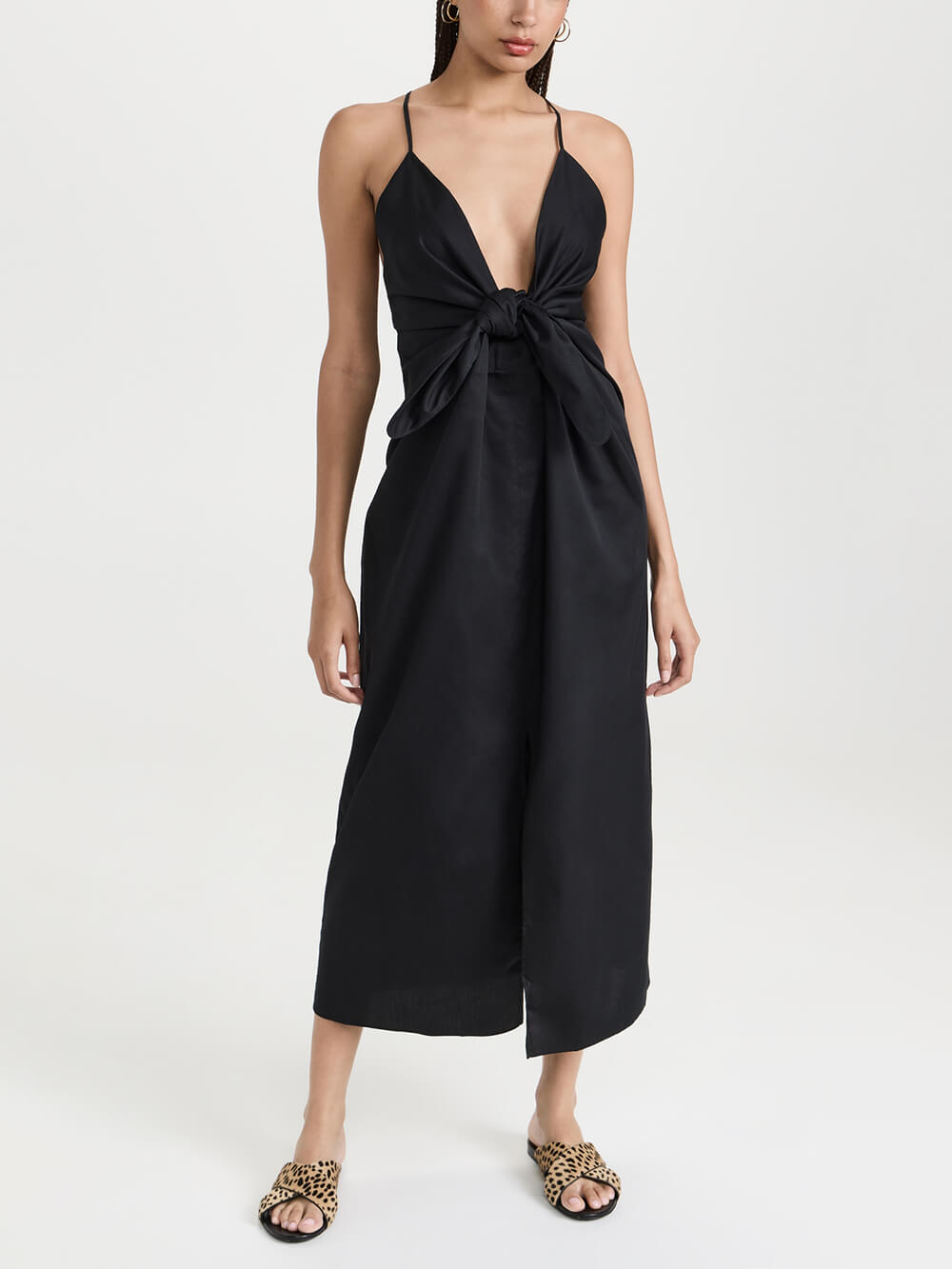 Unique Strappy Deep Charming V-Neck Midi Dress InsStreet