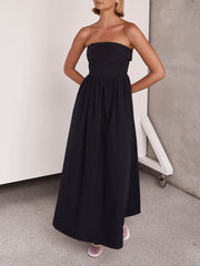 Resort Style Tulare Charming Strapless Midi Dress InsStreet