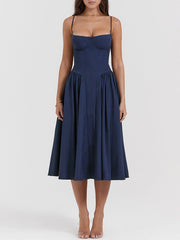 V-Neck Strapless Stylish Midi Dress InsStreet