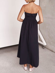 Resort Style Tulare Charming Strapless Midi Dress InsStreet