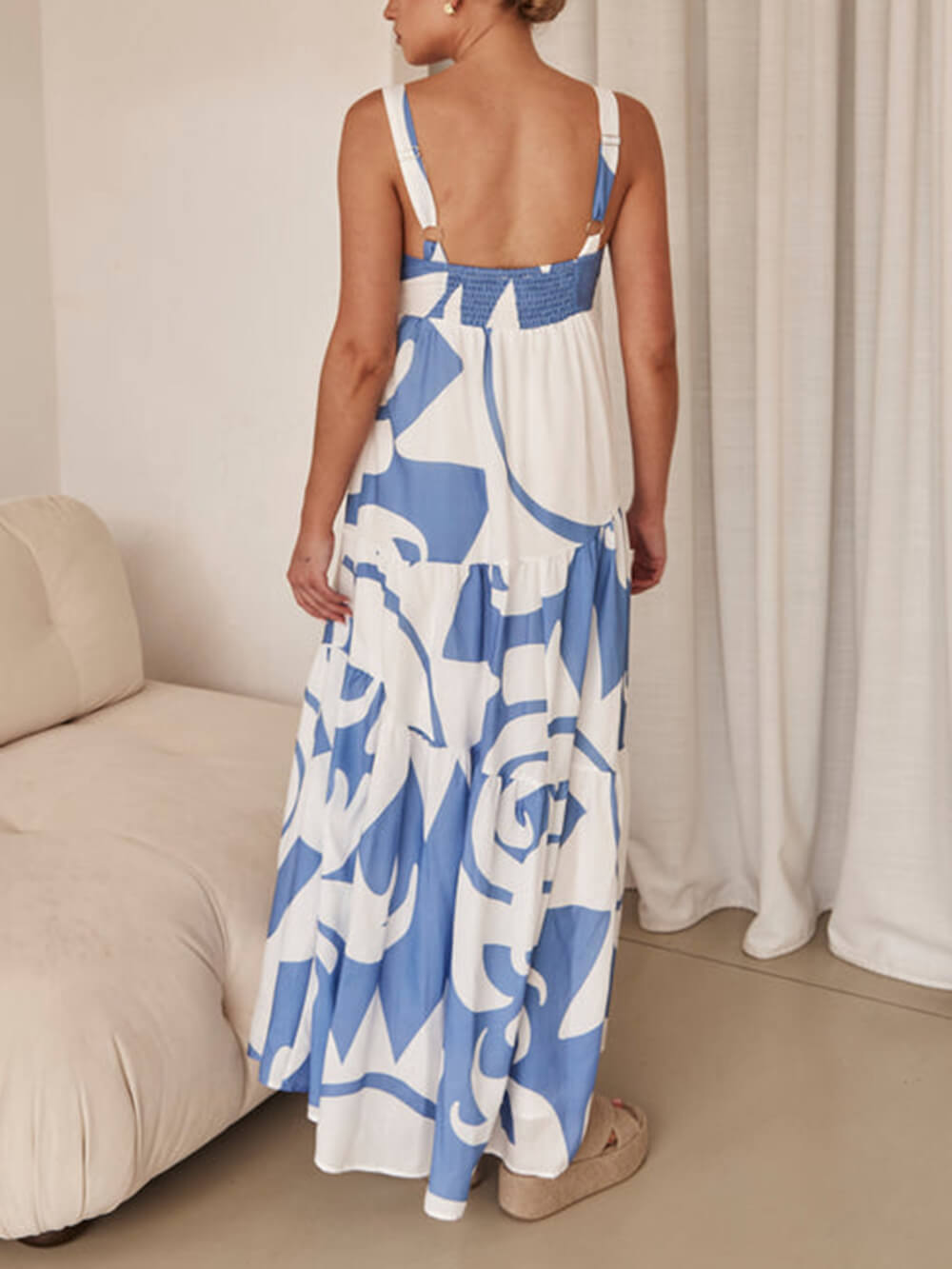 Bohemian Geometric Stylish Print Maxi Dress InsStreet