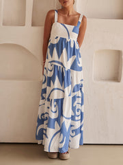 Bohemian Geometric Stylish Print Maxi Dress InsStreet