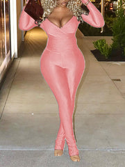 V-Neck Top & Pants Set Ins Street